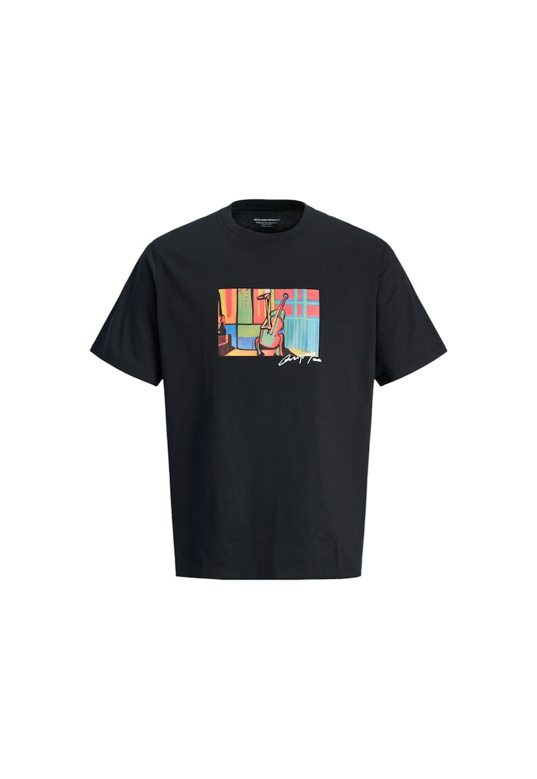 Tricou JACK &JONES Manchester Cubism 39246 - Negru