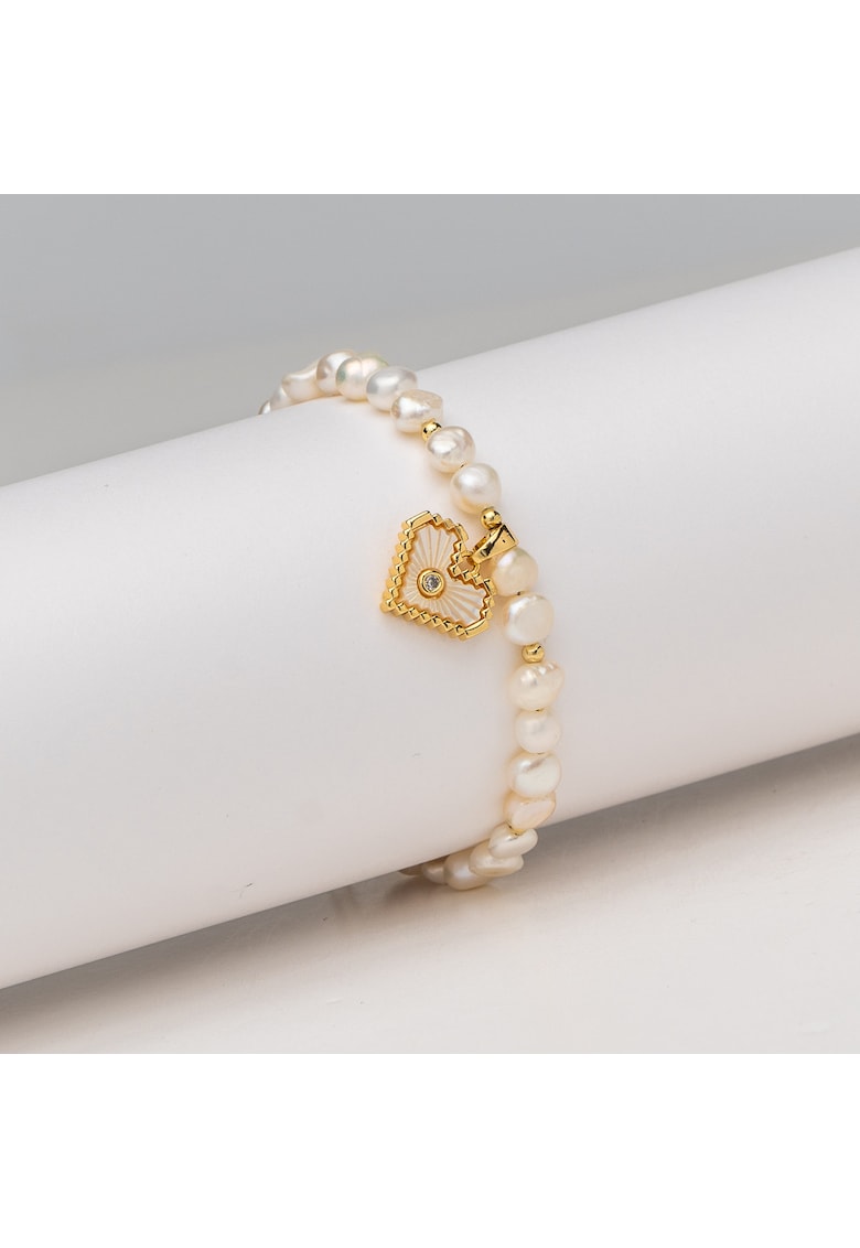Bratara Cu Perle Si Pandantiv Inima