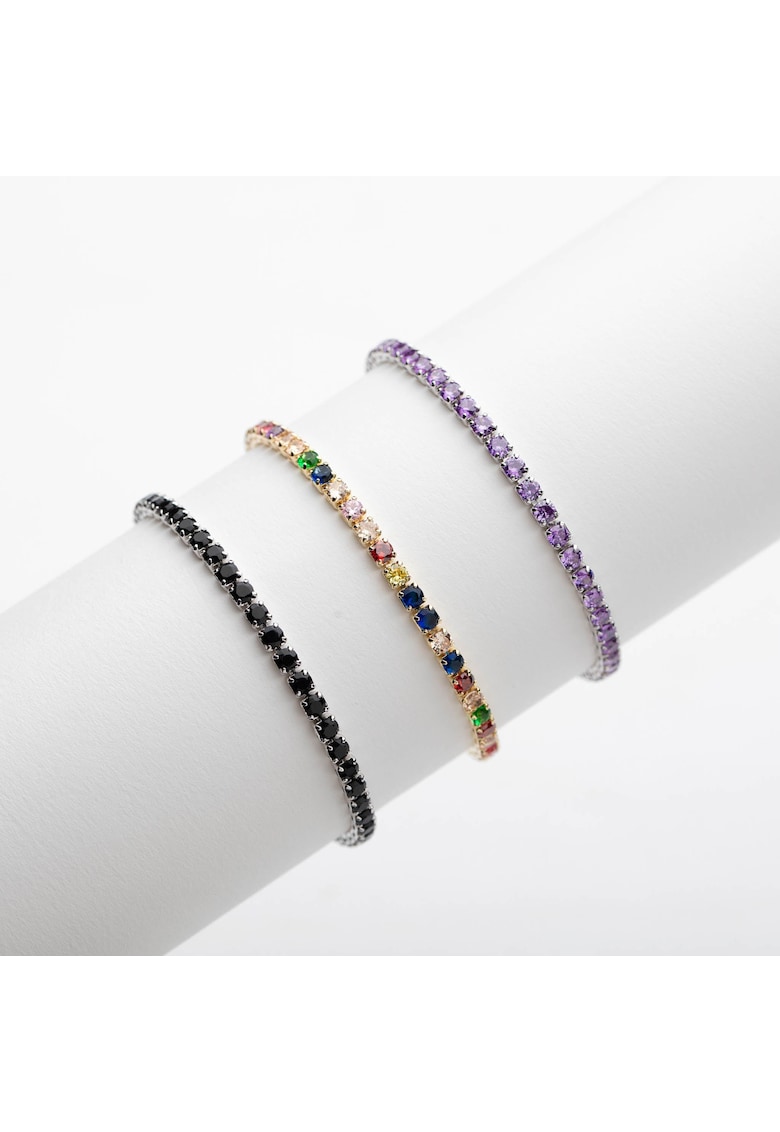 Set 3 Bratari Tennis Placate Cu Aur