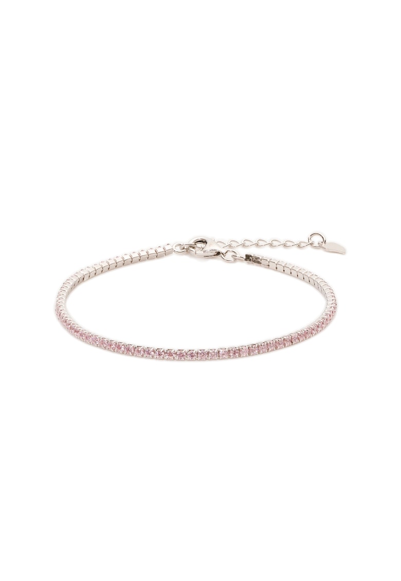 Bratara Tennis Argint Roz Deschis