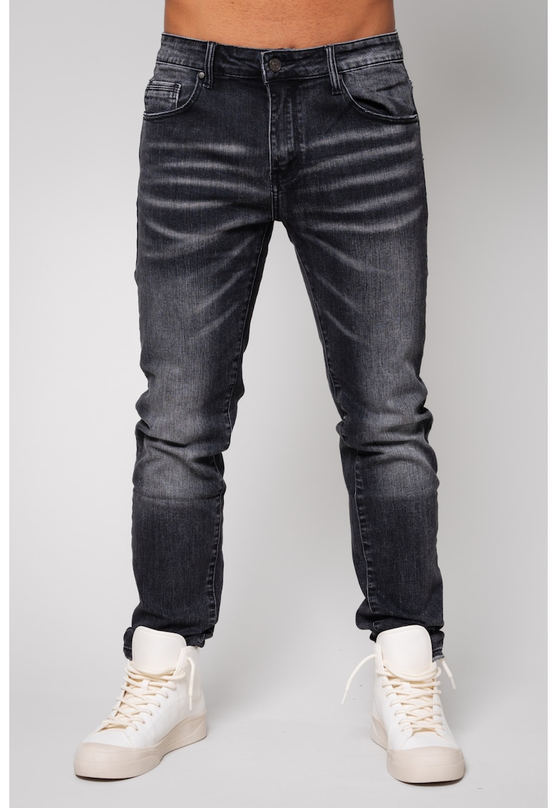 Blugi lungi din denim Black I Negru