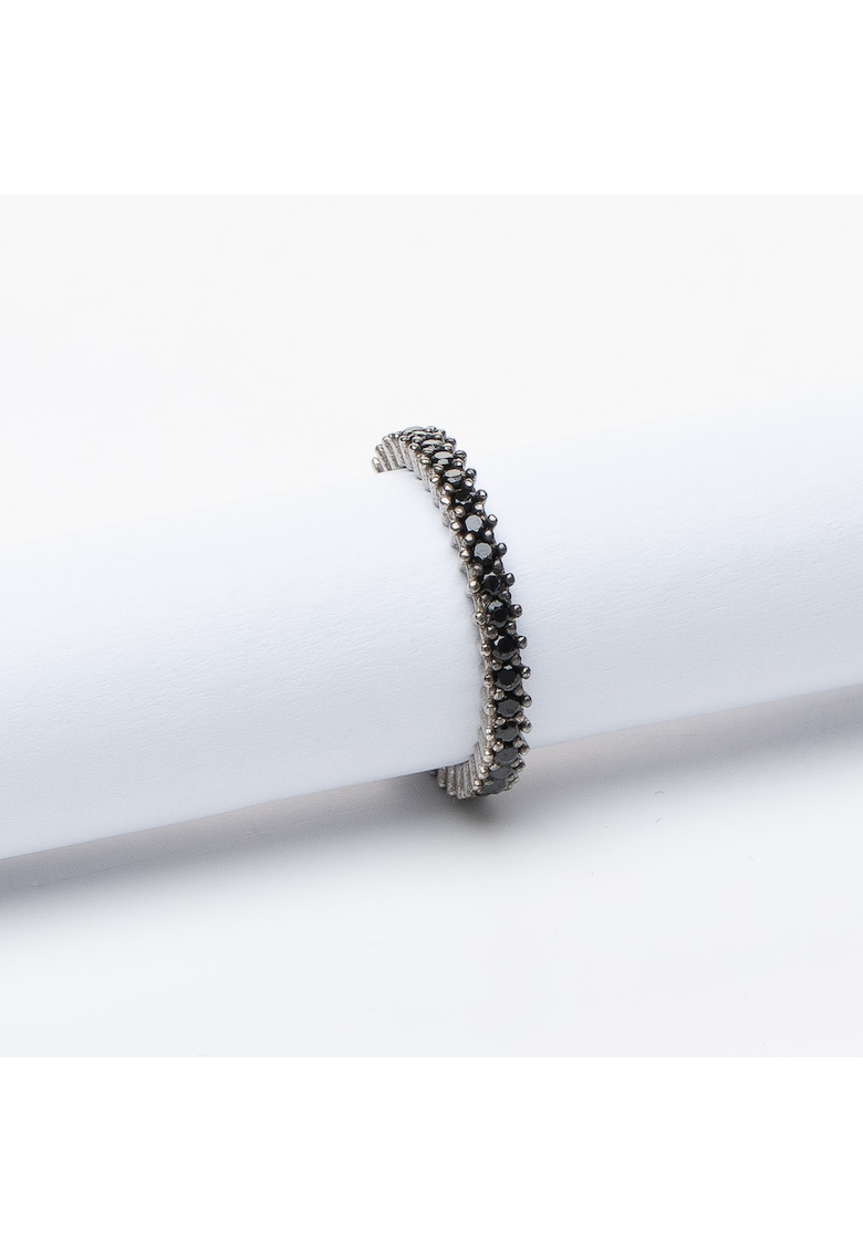 Inel Tennis Din Argint 925 Negru