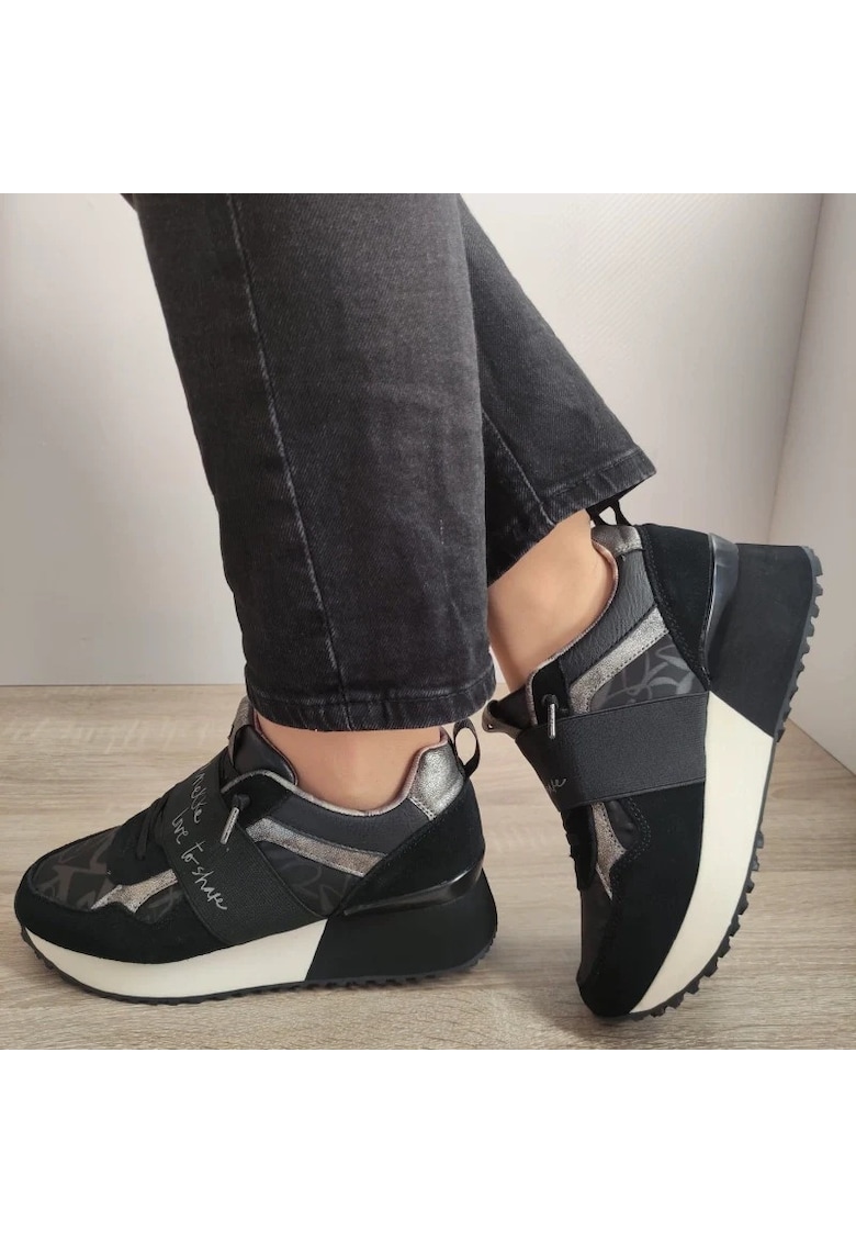 Pantofi Casual Dama 39370-864 Negre + Comb - Black