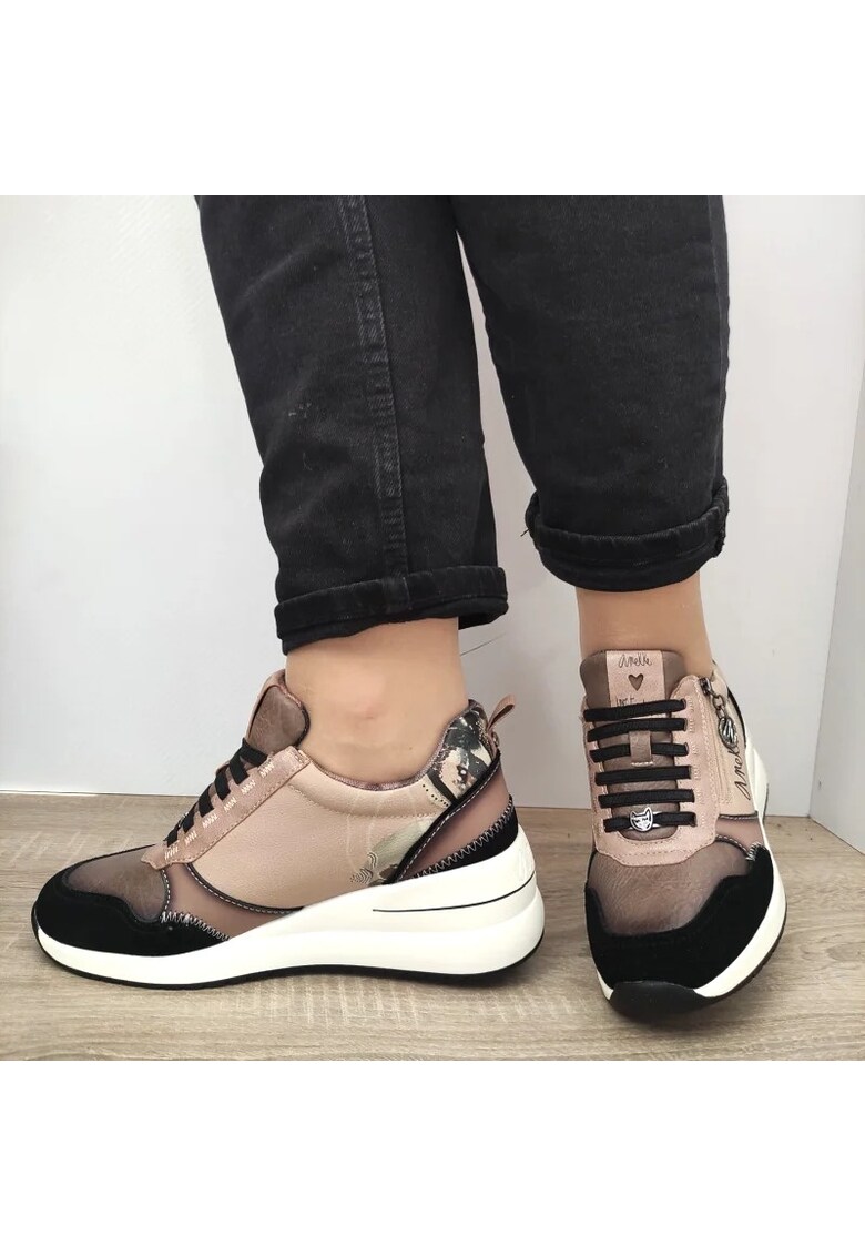 Pantofi Casual Dama 39370-822 Bej + Comb - Beige