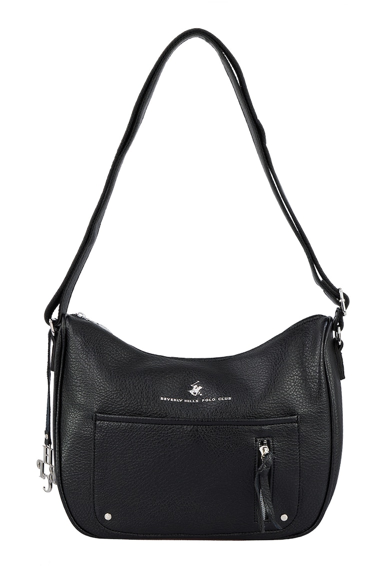 Geanta din piele ecologica cu bareta de umar si logo