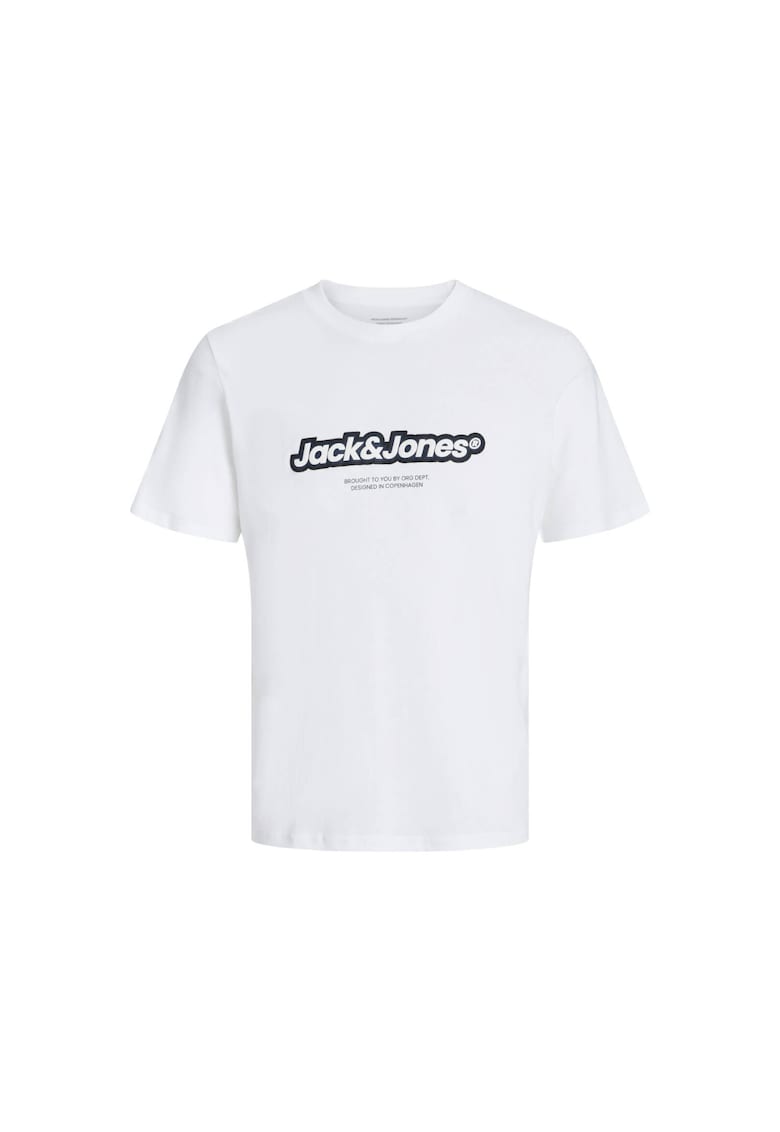 Tricou JACK &JONES Vesterbro Newton Brand 39308 - Alb