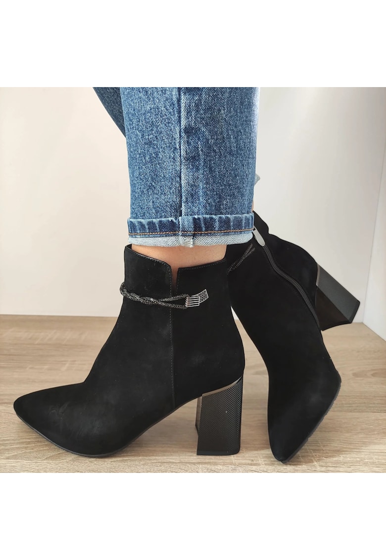 Ghete Elegante Dama Mh003-2321 - Negru Velur