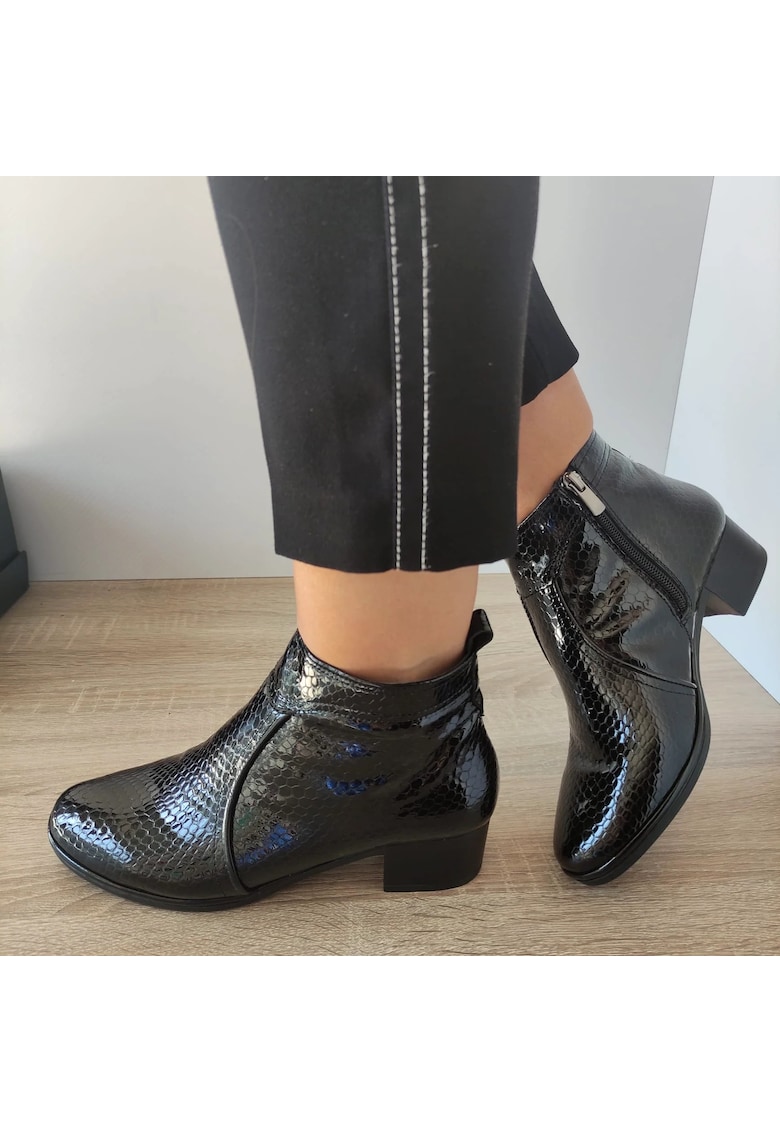 Ghete Elegante Dama 336 Negre Croco - Negru Croco - Croco