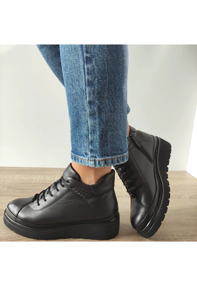 Ghete Casual Dama 3520 Negre - Negru - Negru