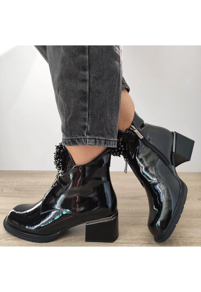 Ghete Elegante Dama K031-868A - Negru Lac