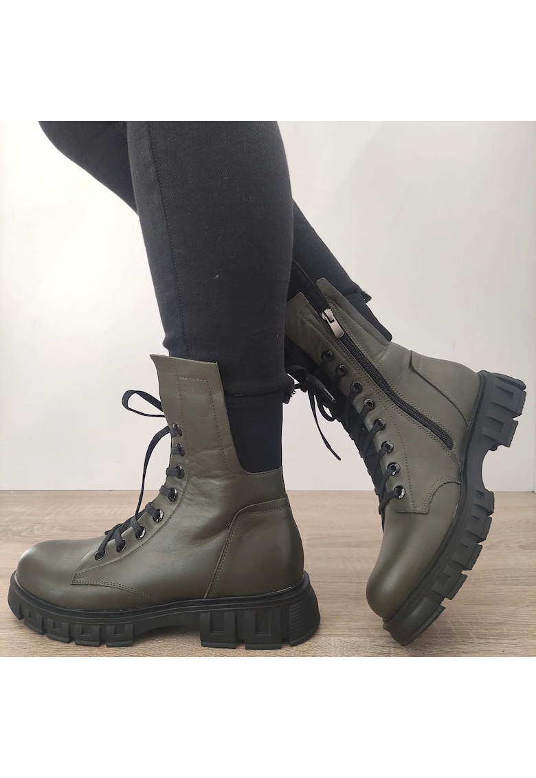 Ghete Casual Dama 21015 Verde Kaki - Verde Kaki