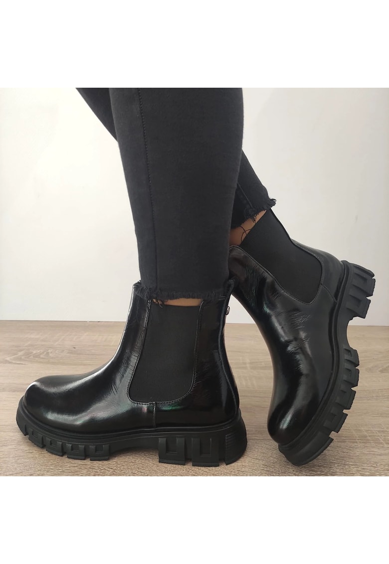 Ghete Casual Dama 21016 Negre Lac - Negru Lac