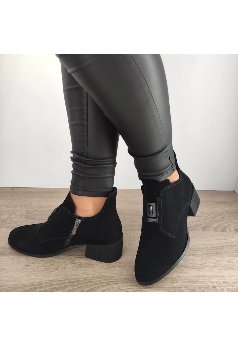 Ghete Elegante Dama 30004B 01-I Negre Velur - Negru