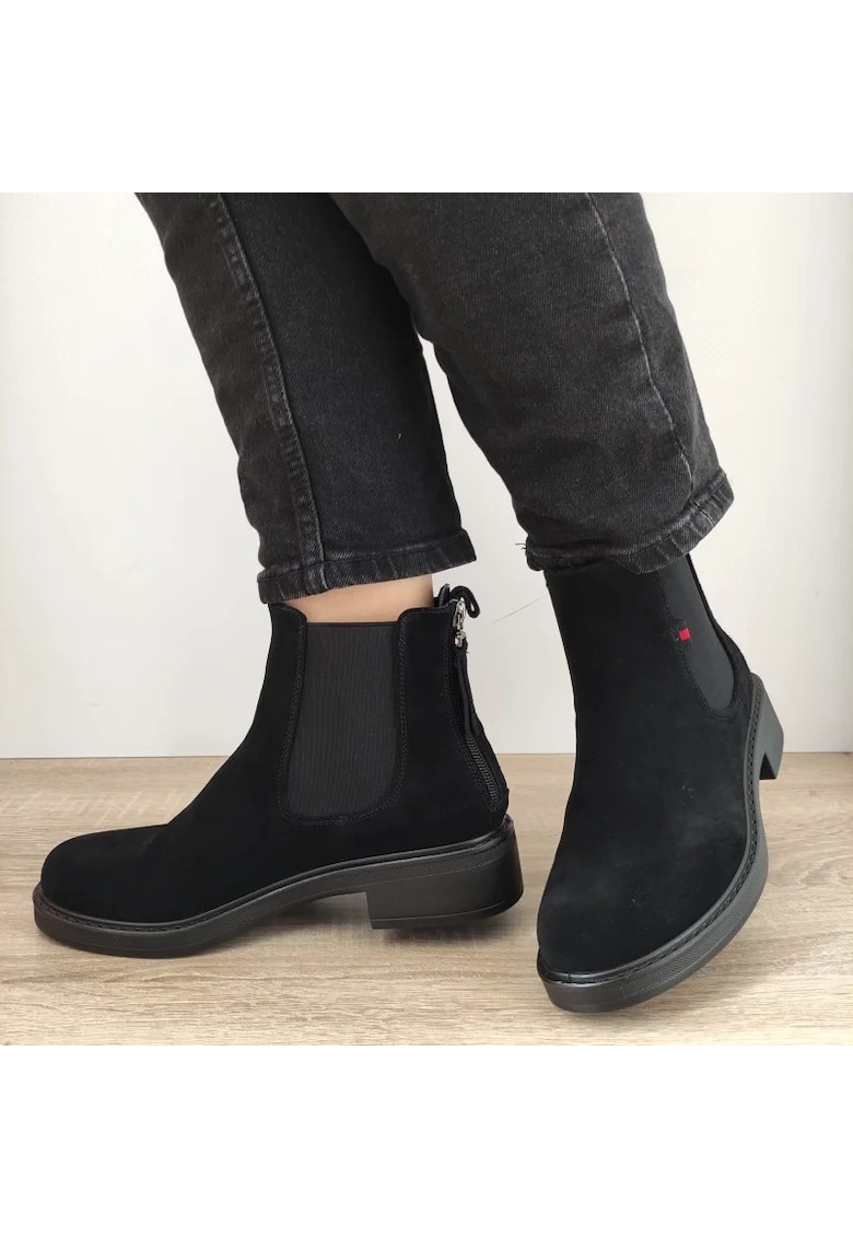 Ghete Casual Dama 550006A 01-I Negre Velur - Negru -