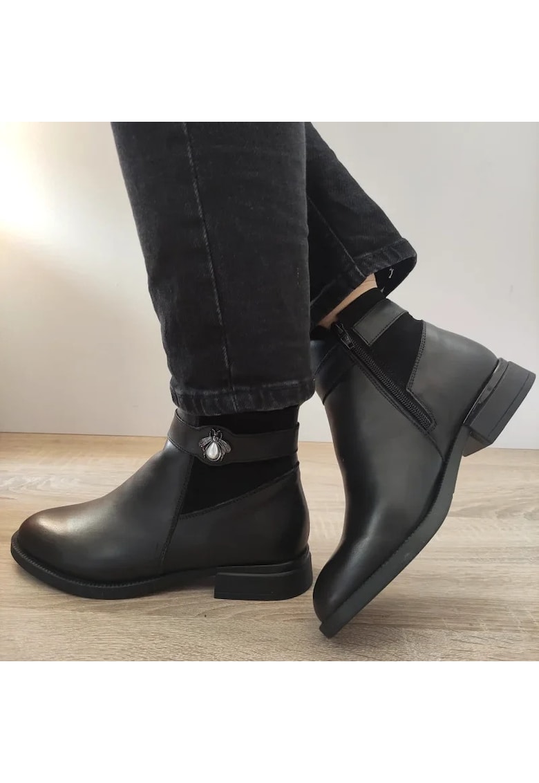 Ghete Casual Dama 31901 Negre - Negru - Negru