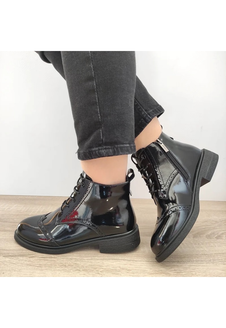 Ghete Casual Dama 550022B 01-1 Negre Lac - Negru
