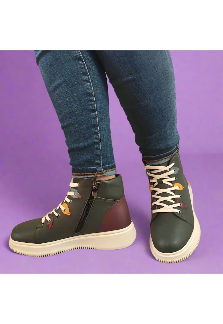 Ghete Casual Dama 4016 Kaki - Kaki - Verde