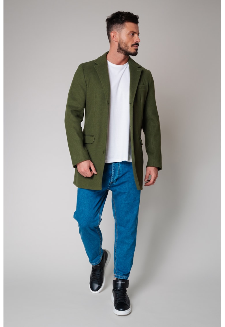 Palton cu nasturi Kaki 9311