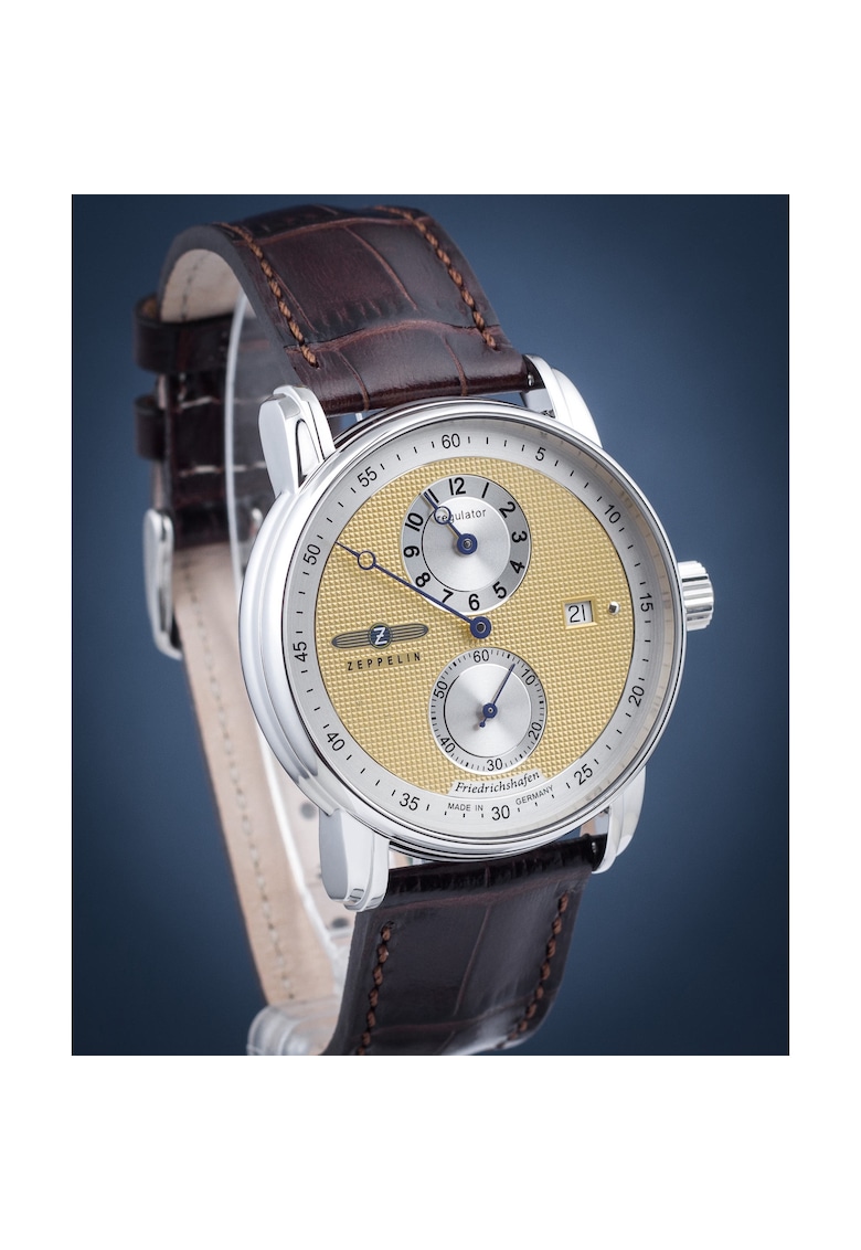 Ceas Automat 8522-5 - 31 pietre - 38 ore rezerva - cadran auriu - curea piele maro