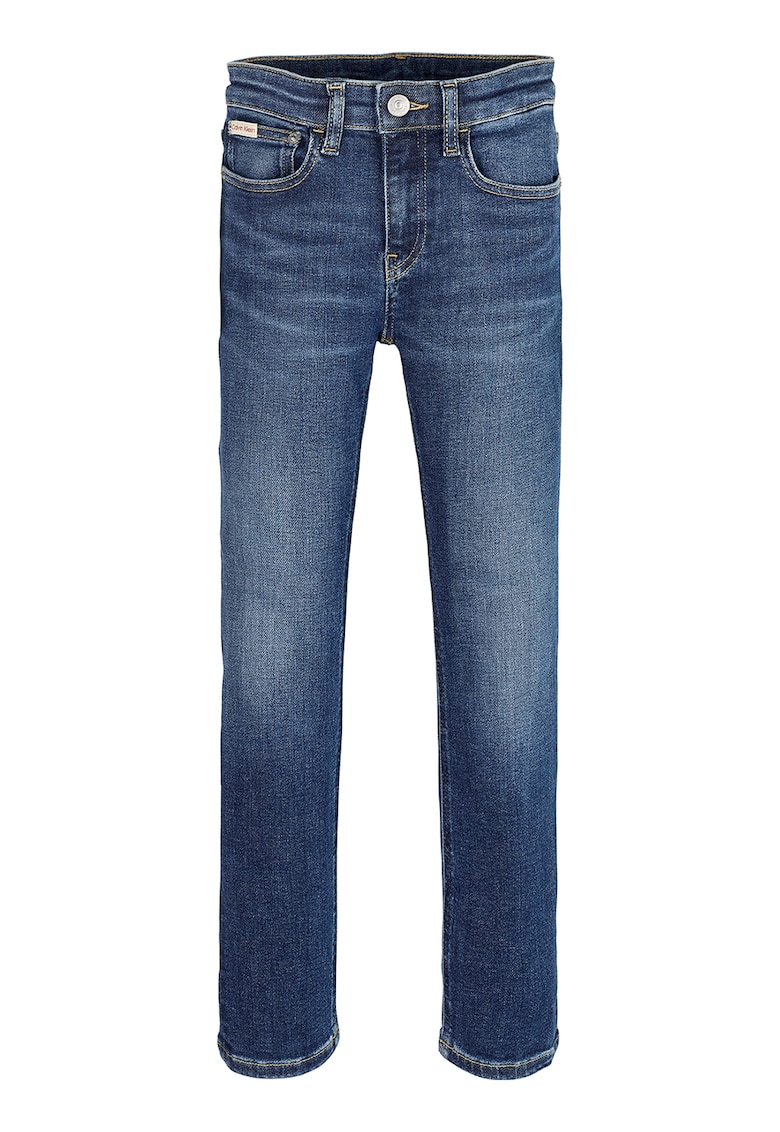 Blugi skinny cu talie medie - Albastru inchis