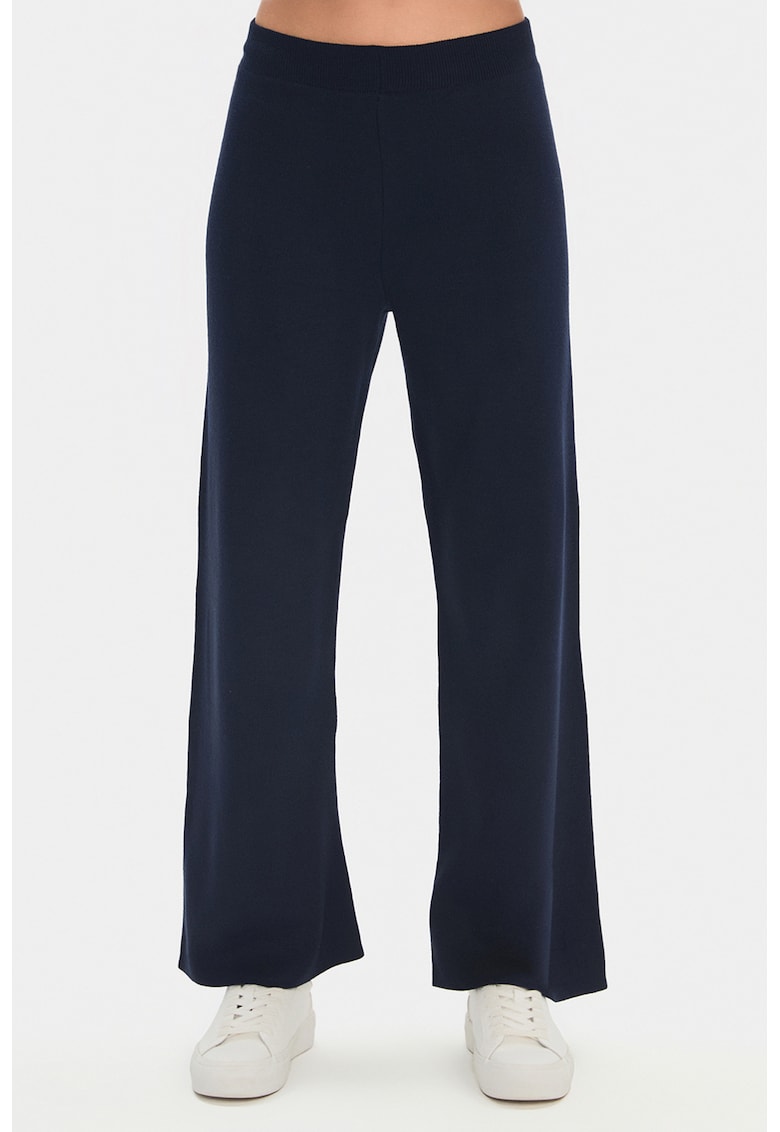 Set de pulover cu dungi si pantaloni din tricot - Bleumarin