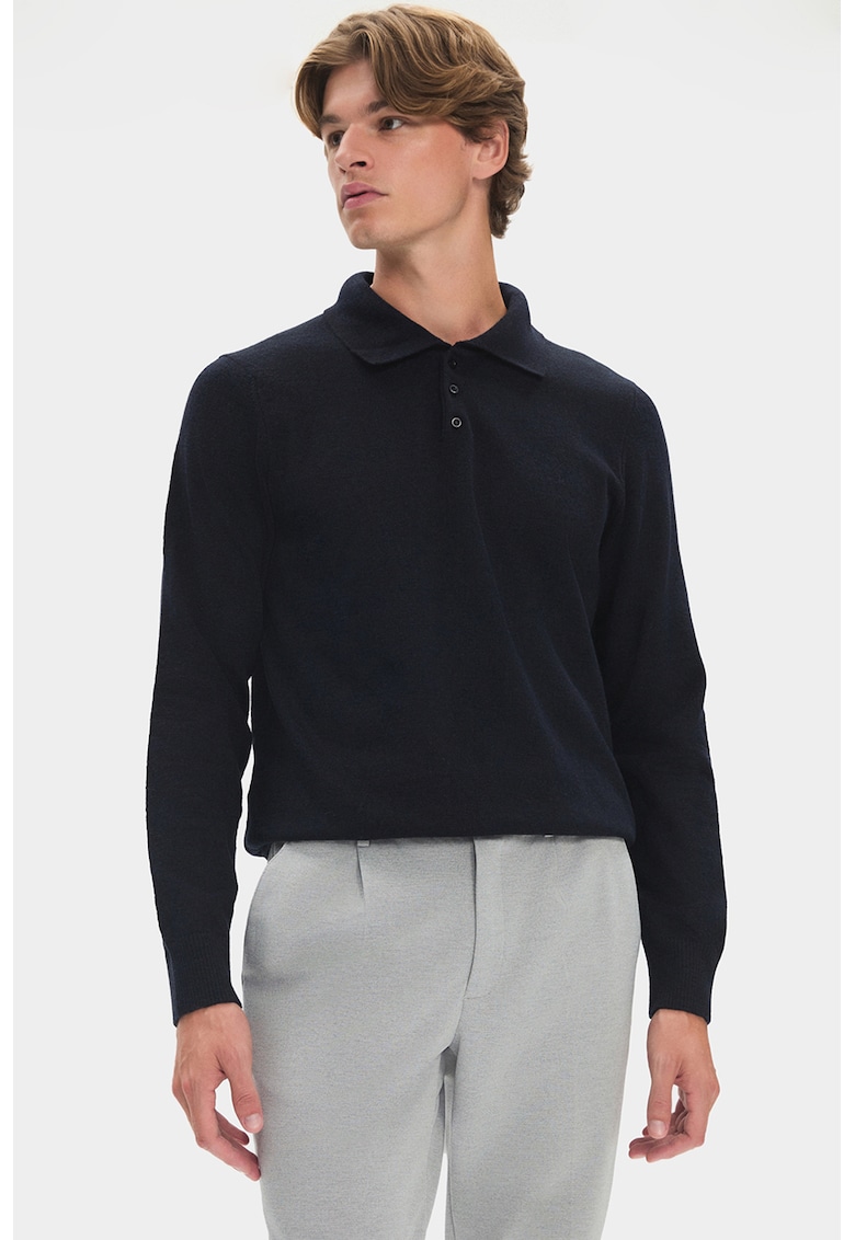 Pulover polo din amestec de lana