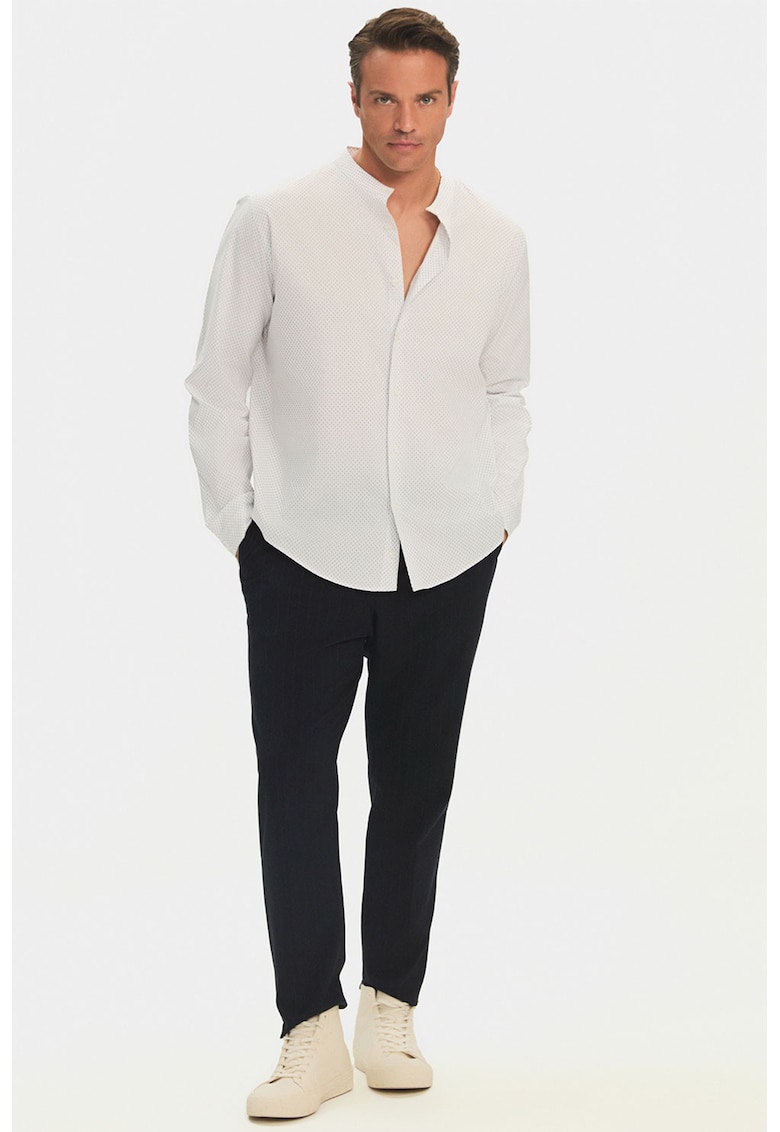 Camasa de bumbac regular fit - Alb/Bleumarin