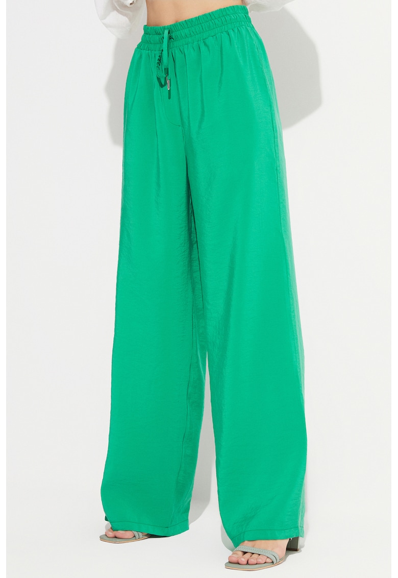 Pantaloni din amestec de modal cu croiala ampla