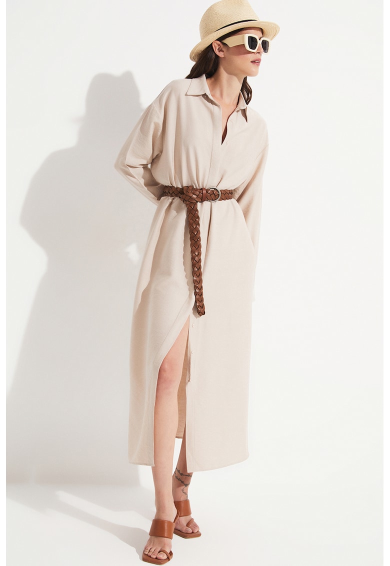 Rochie-camasa supradimensionata cu maneci cazute