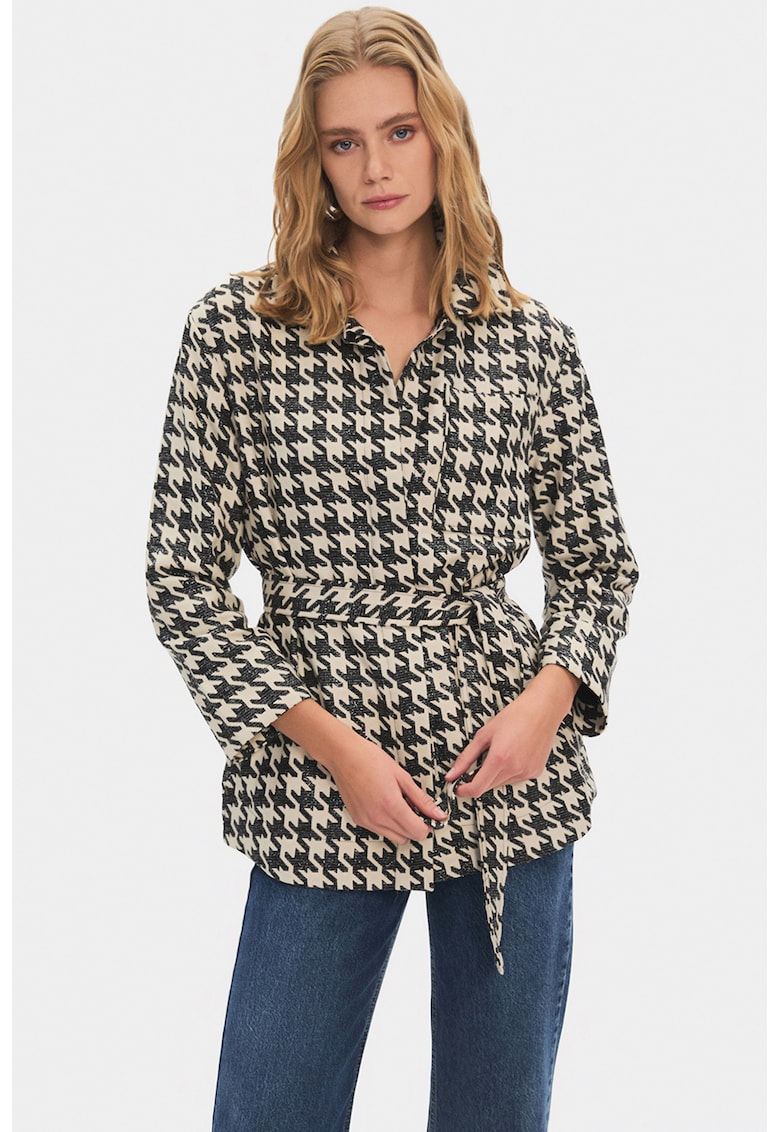 Jacheta regular fit cu nasturi si cordon