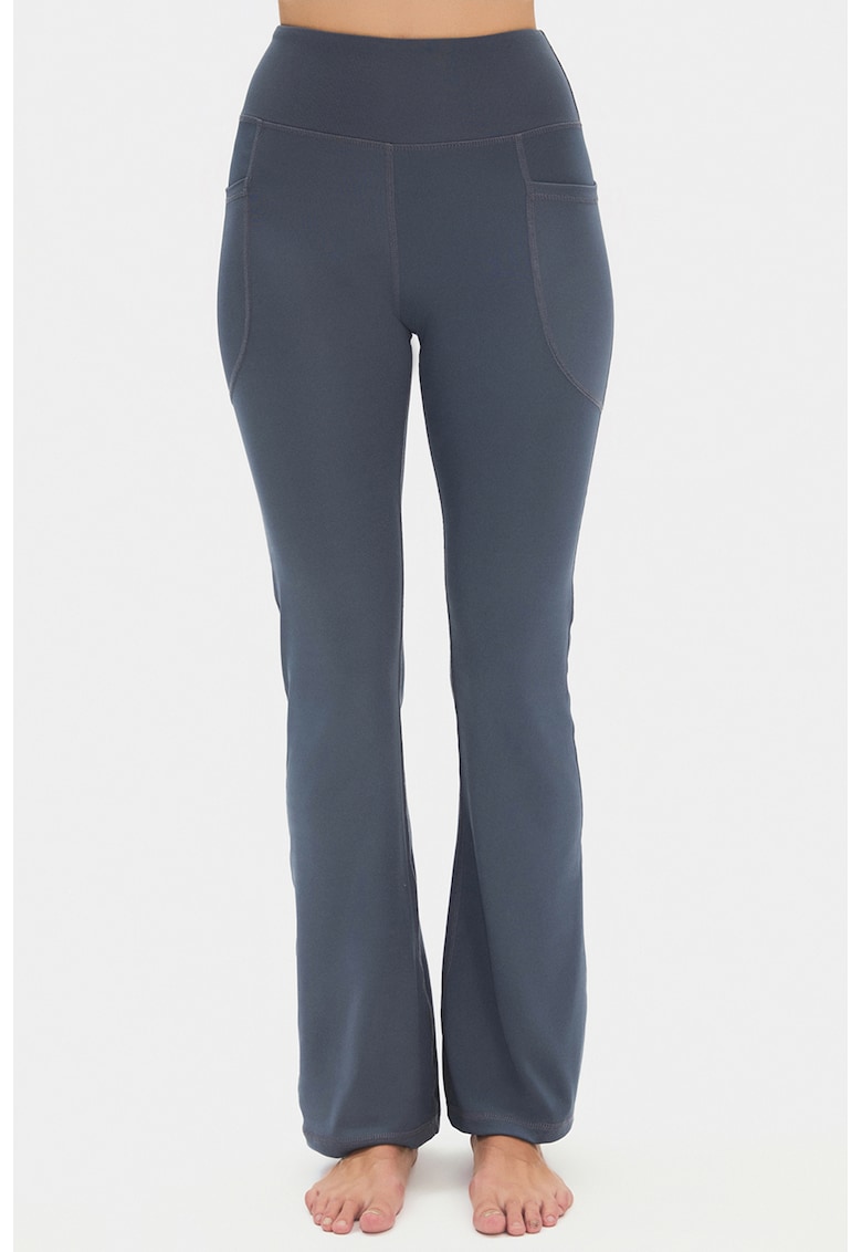 Pantaloni cu talie inalta si buzunare laterale