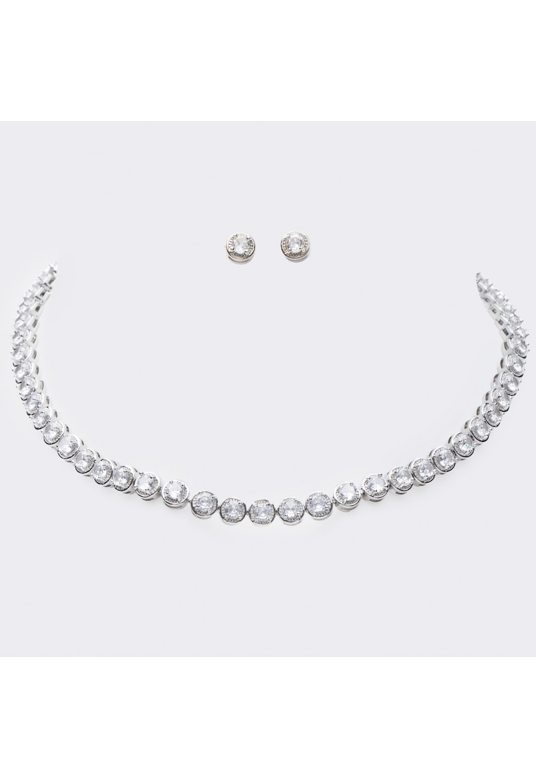 Set Tennis Ema Auriu Colier+Cercei Set Tennis Ema Auriu Colier+Cercei