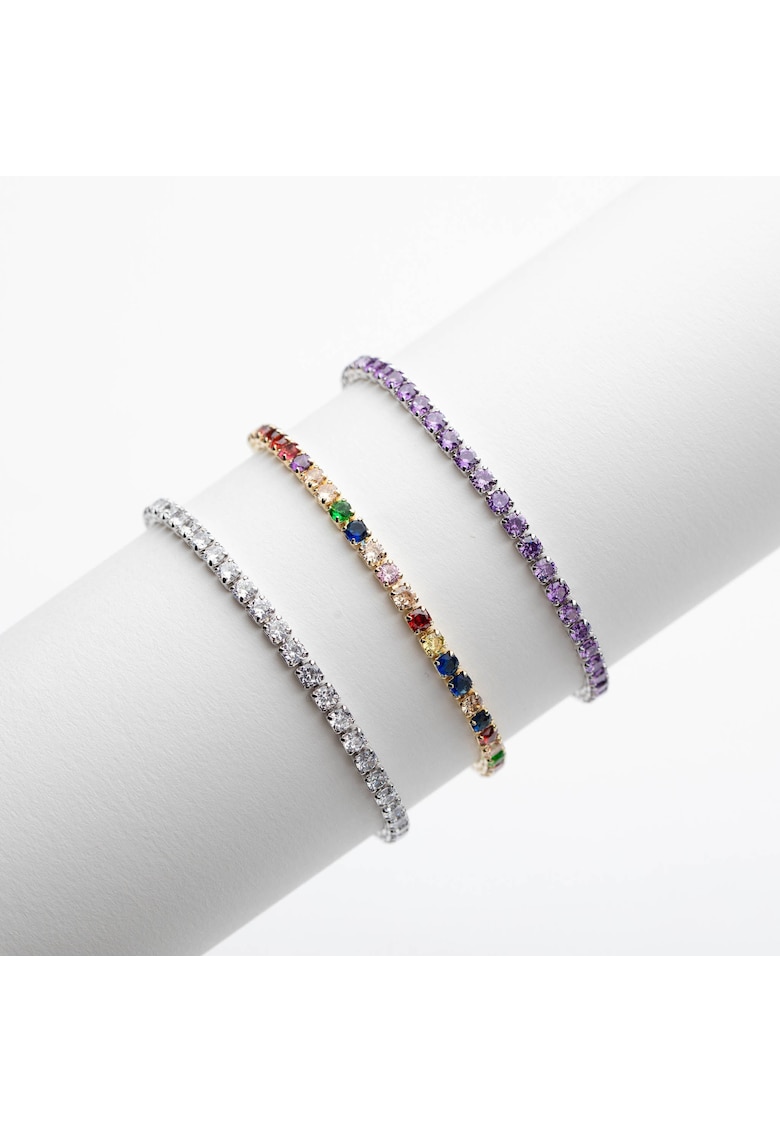 Set 3 Bratari Tennis Placate Cu Aur