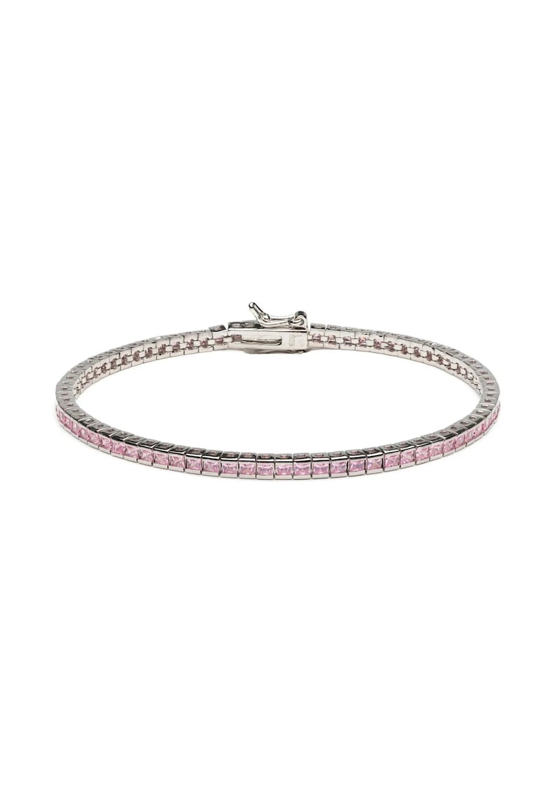 Bratara Tennis Din Argint Roz Pal