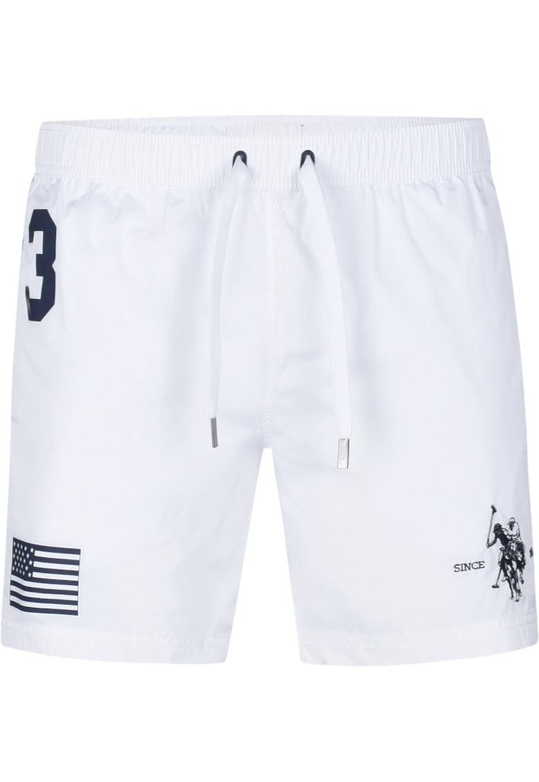 Pantaloni scurti inot barbati - poliester - alb