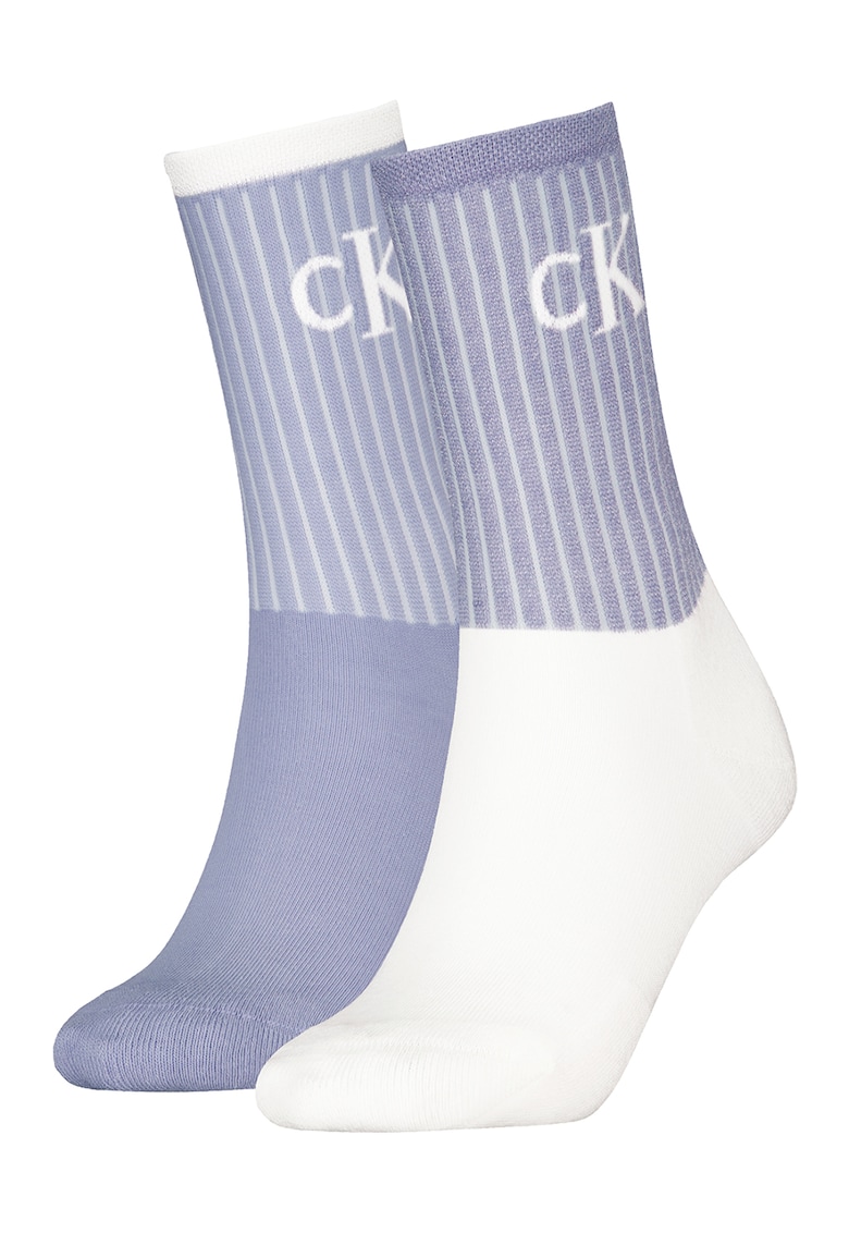 Set de sosete lungi cu model monograma -2 perechi