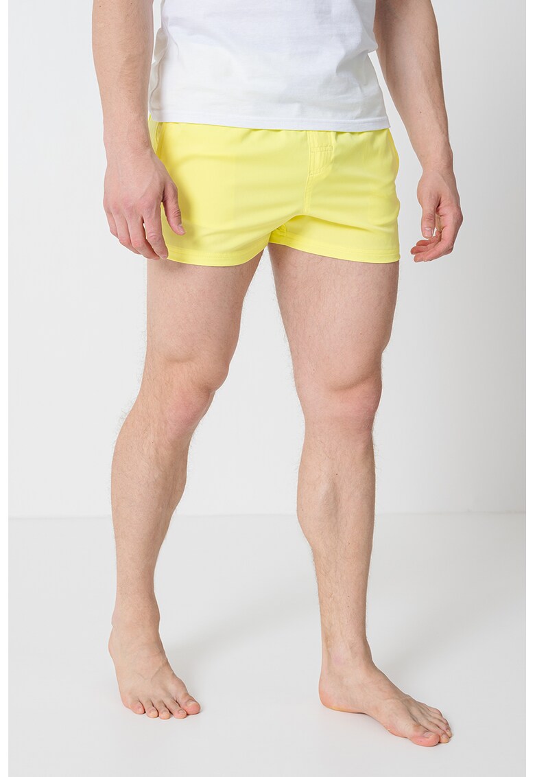 Pantaloni scurti de baie cu snur de ajustare - Galben/Galben pai