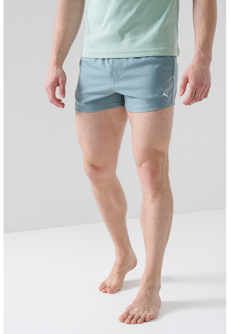 Pantaloni scurti de baie cu banda logo in talie Pantaloni scurti de baie cu banda logo in talie