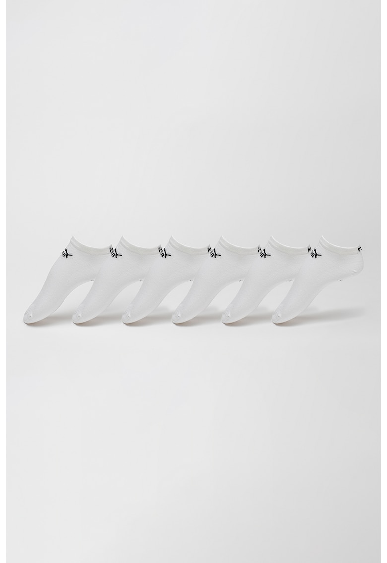 Set de sosete unisex din amestec de bumbac - 6 perechi - Negru/Alb murdar