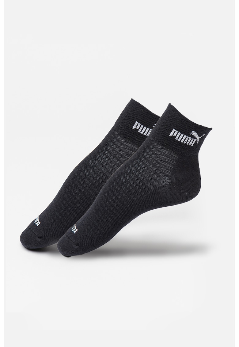 Set de sosete scurte cu logo - 2 piese - Negru/Alb murdar