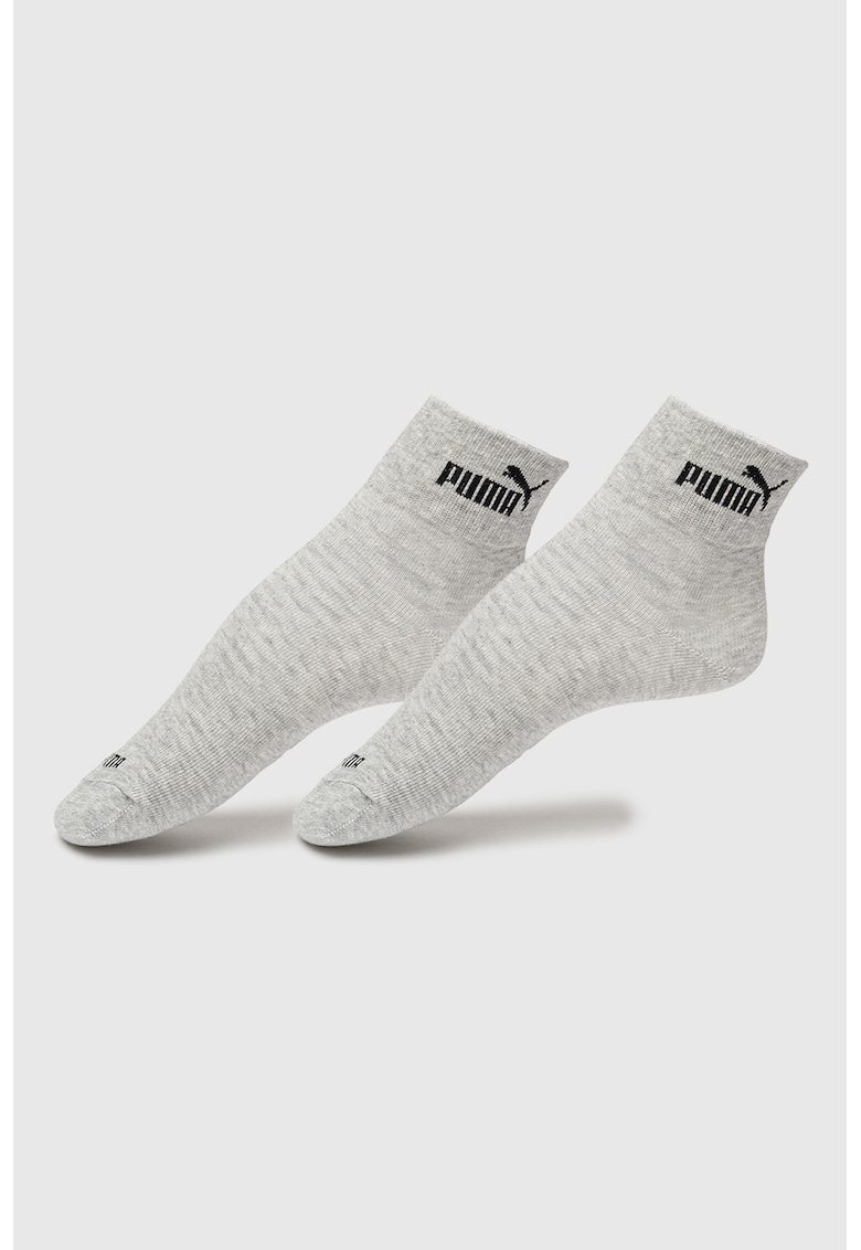 Set de sosete scurte cu logo - 2 piese - Gri melange
