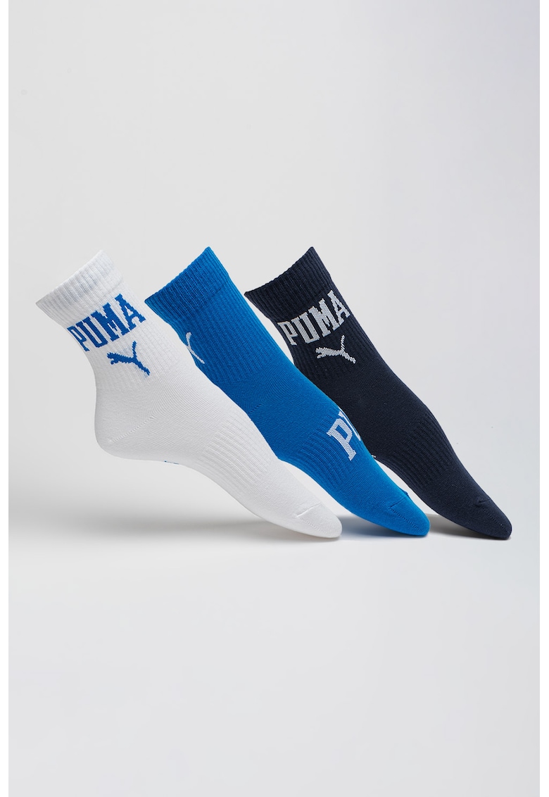 Set de sosete scurte unisex cu logo - 3 perechi