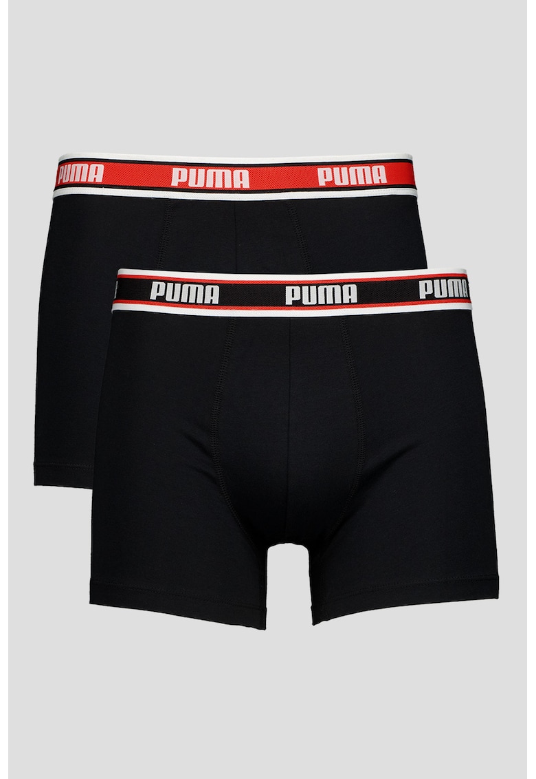 Set de boxeri cu banda logo in talie - 2 perechi - Rosu/Alb/Negru