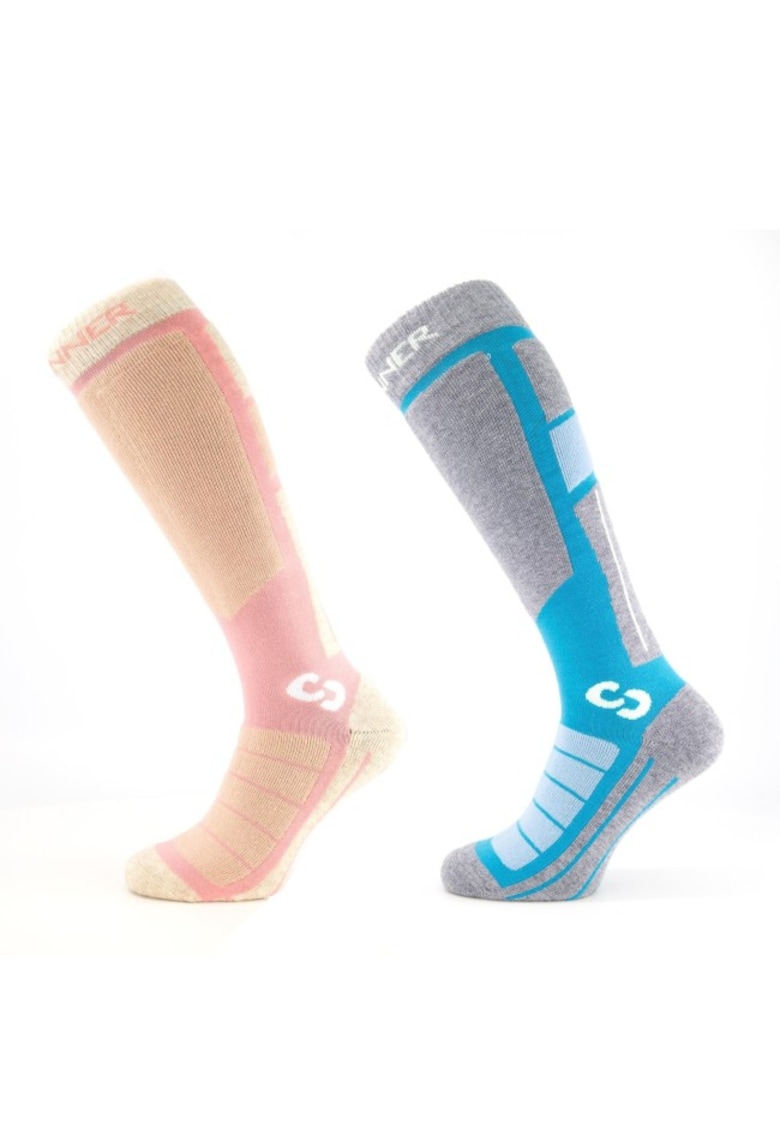 Sosete ski si snowboard Ski Socks Pro II Ladies - Pachet Dublu - Roz/Albastru