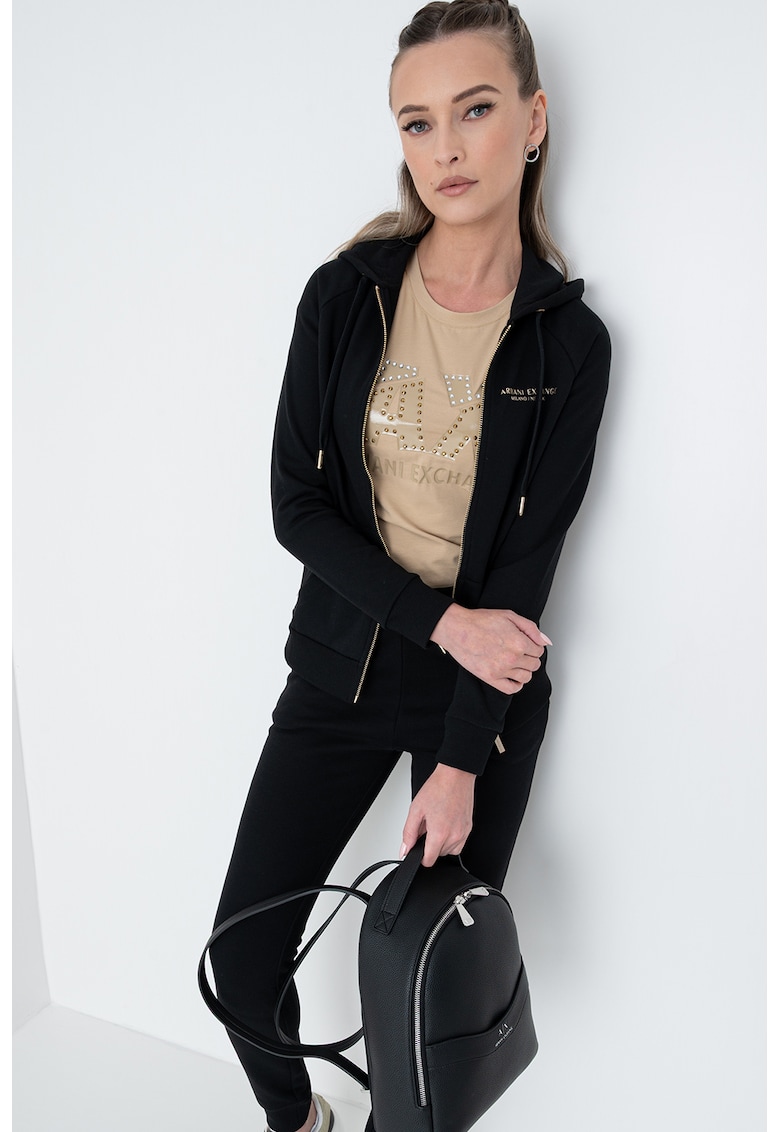 Hanorac cu fermoar si maneci raglan