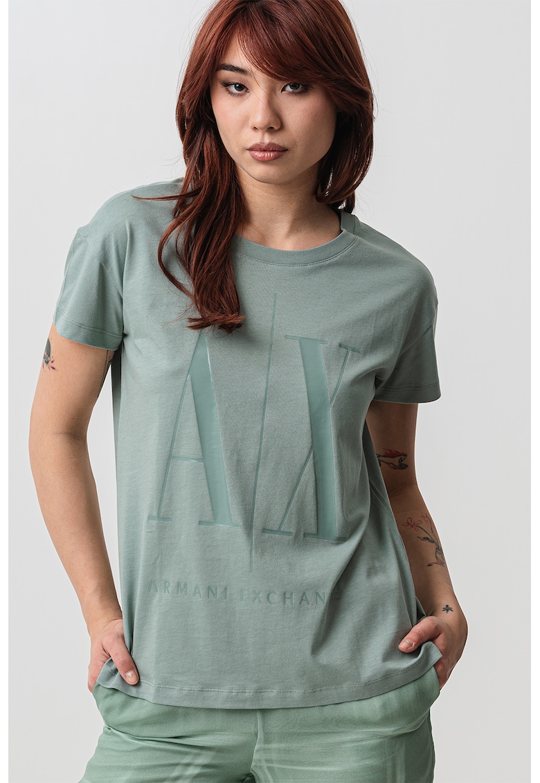 Tricou cu imprimeu logo - Verde deschis