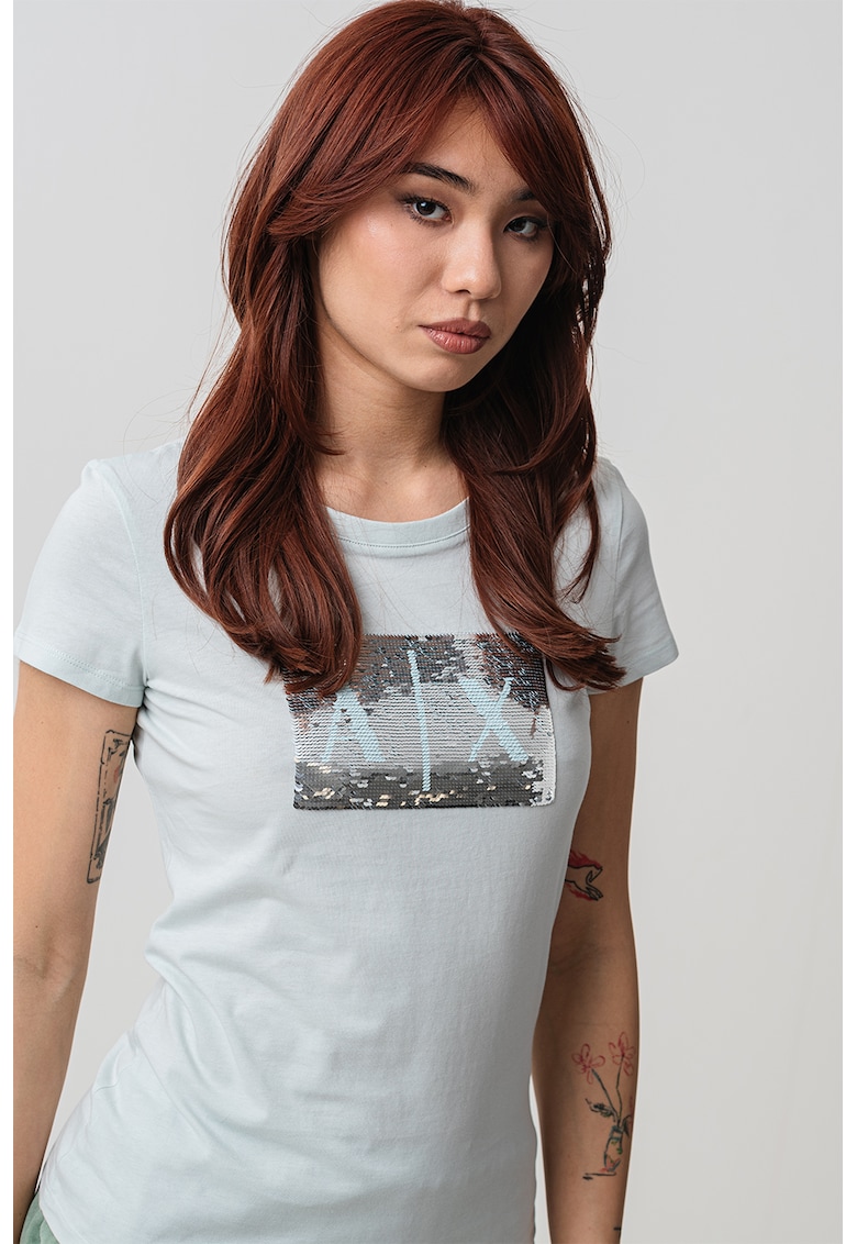 Tricou slim-fit - Verde pal/Argintiu