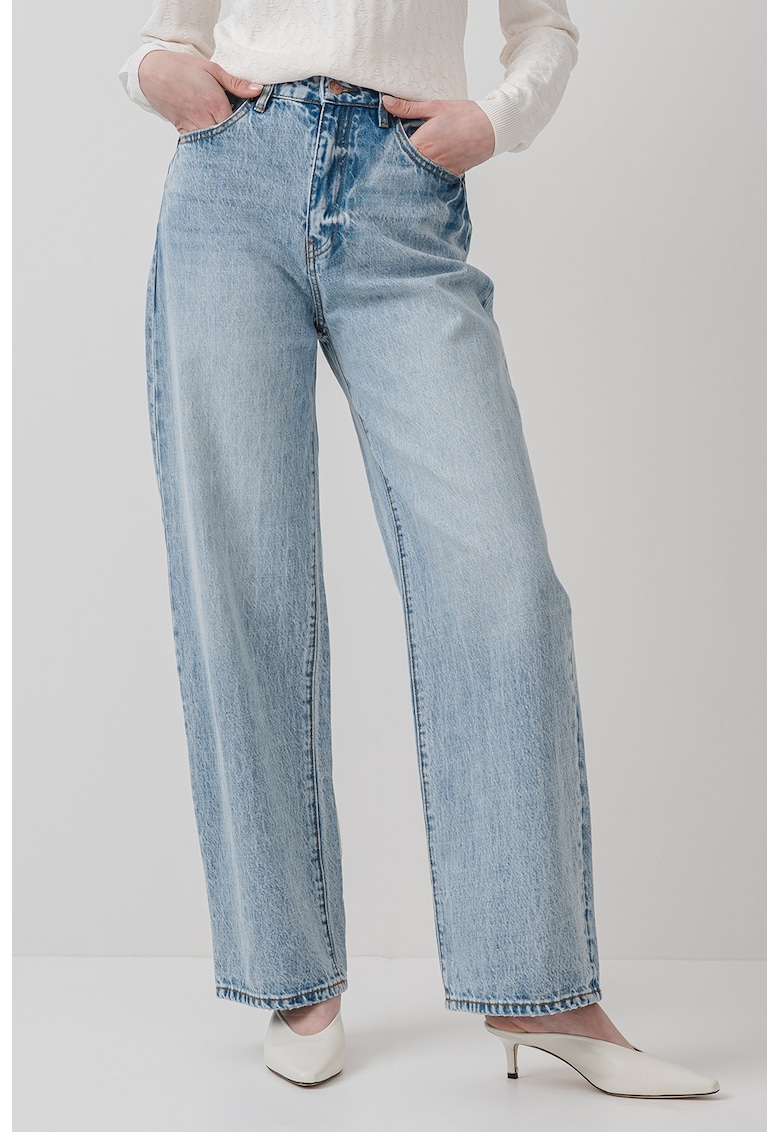 Blugi relaxed fit cu talie inalta
