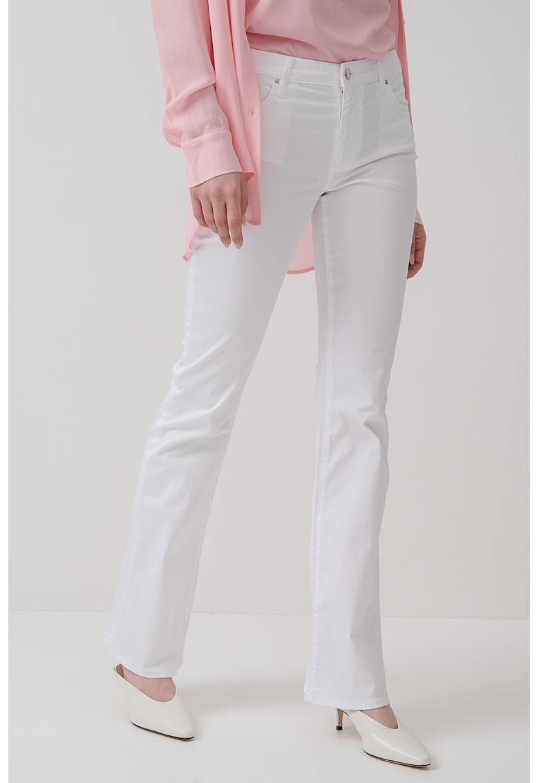 Blugi slim fit cu talie medie - Alb optic