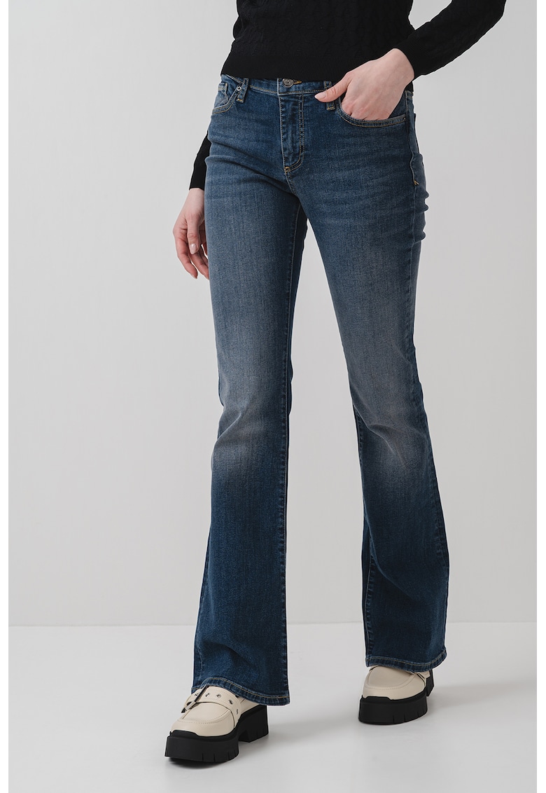 Blugi cu talie medie si croiala bootcut